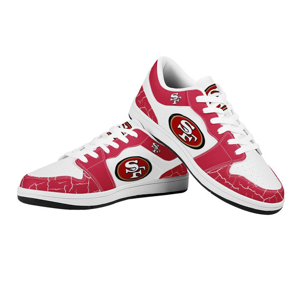Women's San Francisco 49ers AJ Low Top Leather Sneakers 001